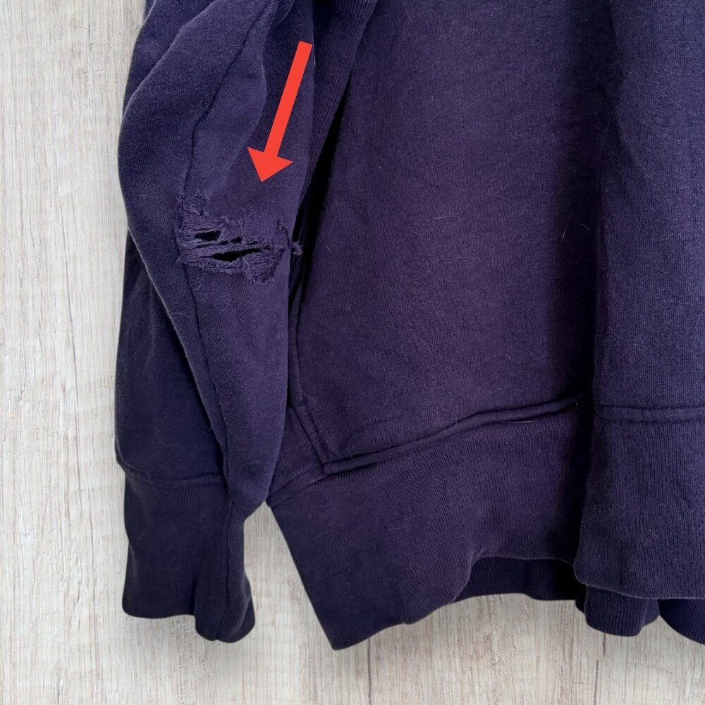 Vintage Tommy Hilfiger Crest Hoodie Rugby Striped Hood Colorblock Distressed L - Picture 8 of 12